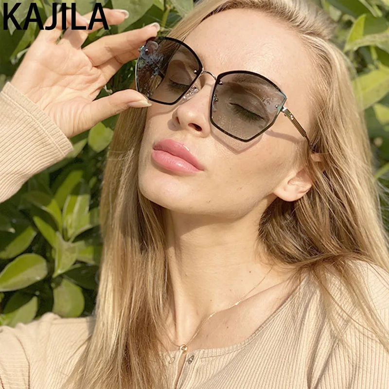 

Cat Eye Polarized Sunglasses Women Fashion Irregular Metal Frame Shades Sun Glasses For Woman Trending Brand Designer Eyewear