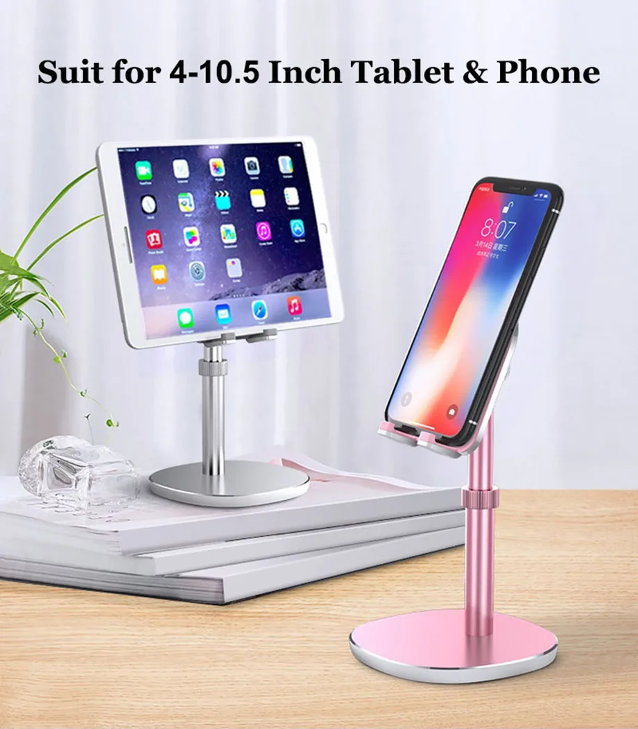 Vmonv алюминиевый держатель планшета для iPhone X samsung 4-10 дюймов мобильный телефон Регулируемый планшет настольное крепление для стойка для Ipad