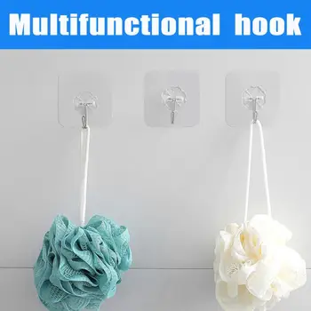 

New Vacuum Suction Cup Sucker Shower Towel Bathroom Kitchen Wall Door Hook Rack Stainless Steel Transparent Sucker Heavy