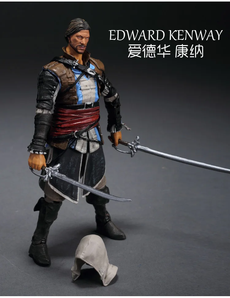 Assassins фигурка в масштабе лезвие меч стрельба из лука аниме Nendroid Haytham Коннор Эдвард Bayonet Creed Нож Оружие мальчик игрушки для взрослых подарок - Цвет: Edward