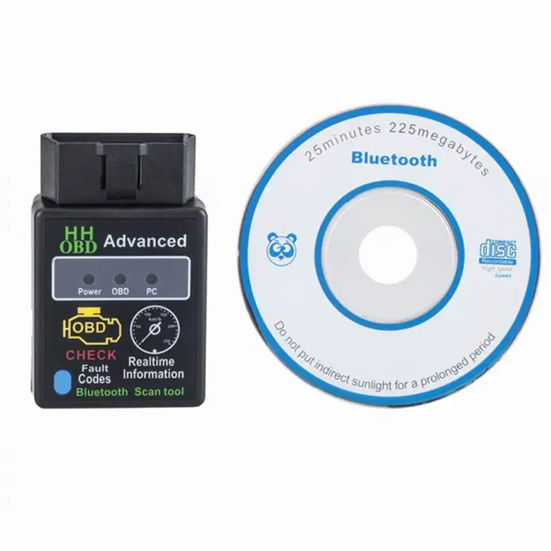 Black Мини OBD2 автомобильный детектор скорости расхода топлива Bluetooth подключение 12 В тестер расхода топлива с CD для автомобиля аксессуары инструменты - Цвет: Black