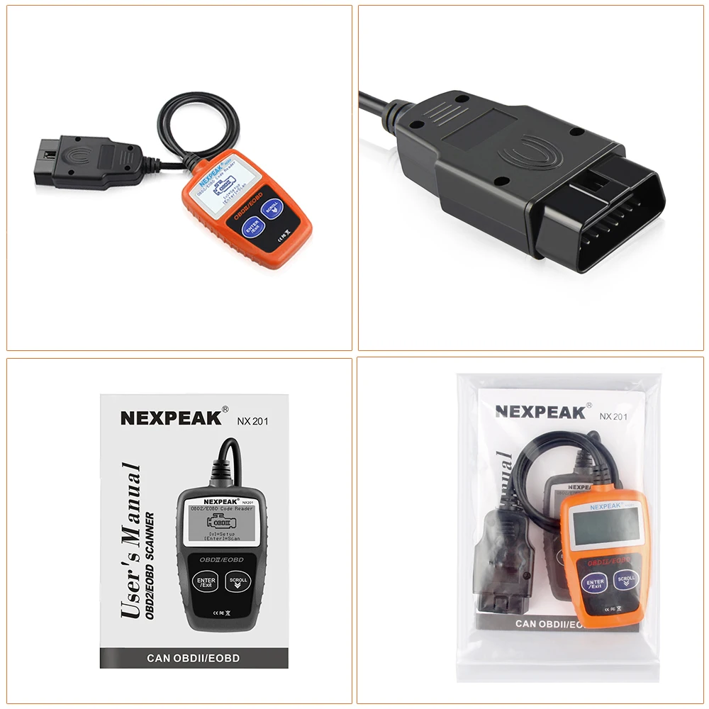 I/M Readiness Smog Check Car Diagnostic Scanner View Freeze Frame Data NEXPEAK NX201 Universal OBD2 Reader Car Engine Fault Code Scanner Read Clear Codes I/M Readiness Smog Check Car Diagnostic Scanner View Freeze Frame Data NEXPEAK NX201 Universal OBD2 Reader Car Engine Fault Code Scanner Read Clear Codes