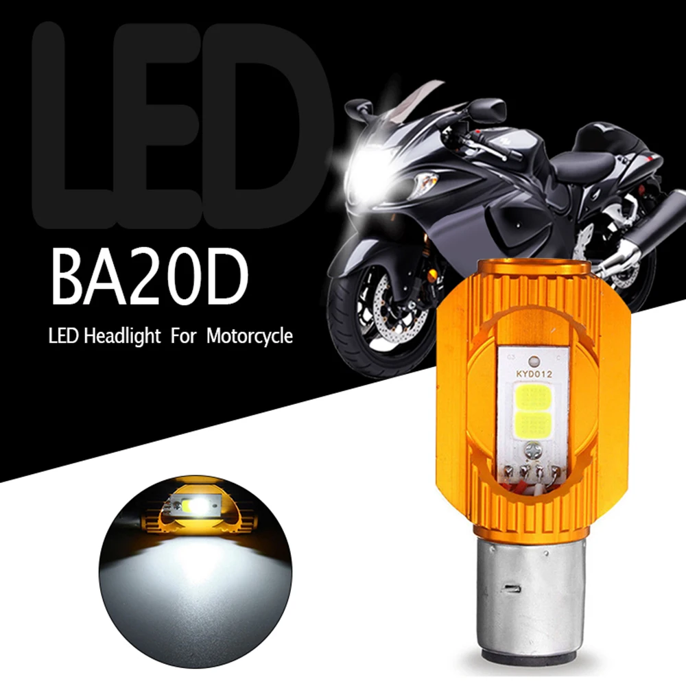 1 шт. 12 В BA20D светодиодный фонарь противотуманных фар дневной ходовой свет лампа для мотоцикла велосипед мопед ATV 6500K мотоцикл фара
