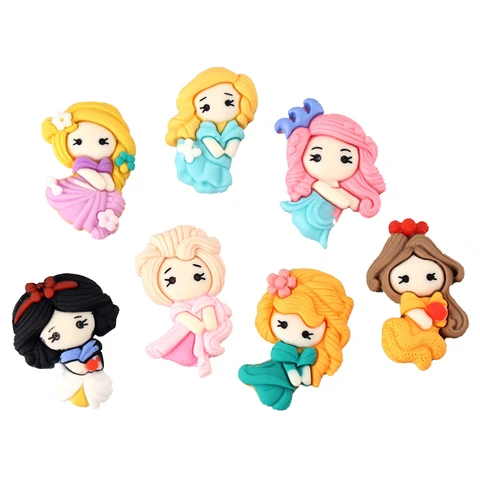 Plastic Mini Size Animation Princess Cabochons Scrapbook paste DIY Hairpin Phone Case Accessories Handmade Materials
