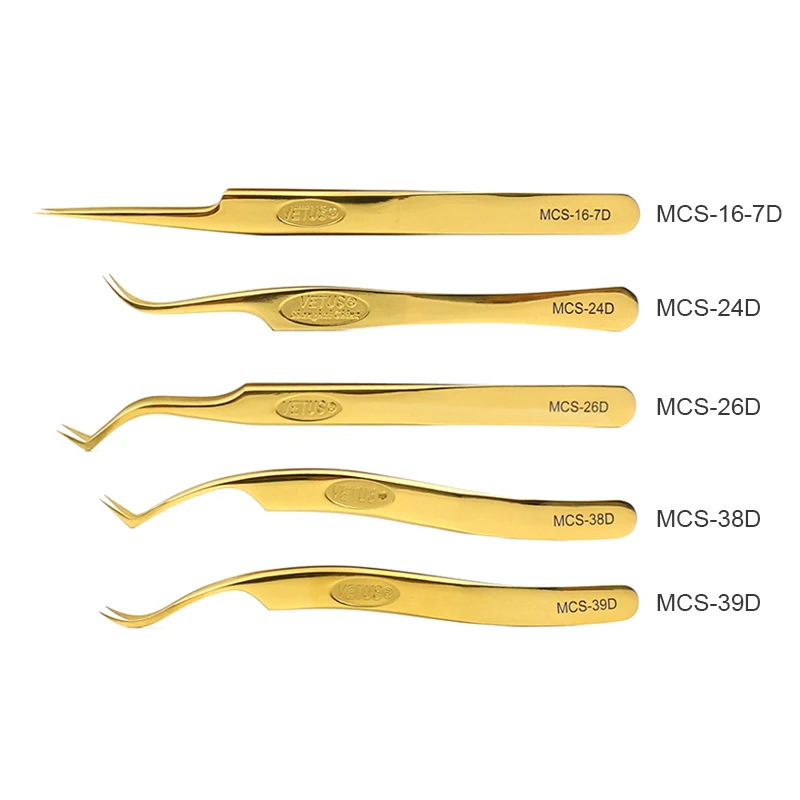 Stainless steel Eyelash Tweezers High Precision Anti-static Tweezer 3D Volumn Lashes Extension Supplies Excellent Closure 6