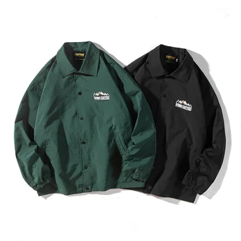 

Men Print Casual Jacket Outerwear Male Japan Style Streetwear Hip Hop Loose Cargo Coat Overcoat