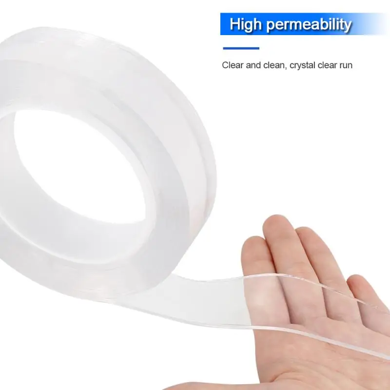 

Transparent Magic Nano-tape Washable Reusable Double-Sided Tape Adhesive Nano Traceless Sticker Removable Universal Disks Glue