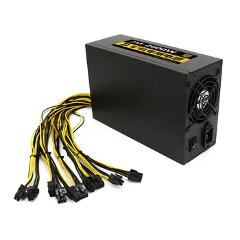 

High Conversion Rate Durable Metal Shell 2000W 8 Card Metal Miner Mining Machine Power Supply For Eth Ethereum 90