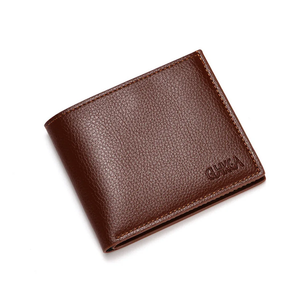 Men Short Bifold Faux Leather Masculina Billfold Billetera Credit ID Card Holder Wallet Slim Purse Clutch Solid Hombre Business
