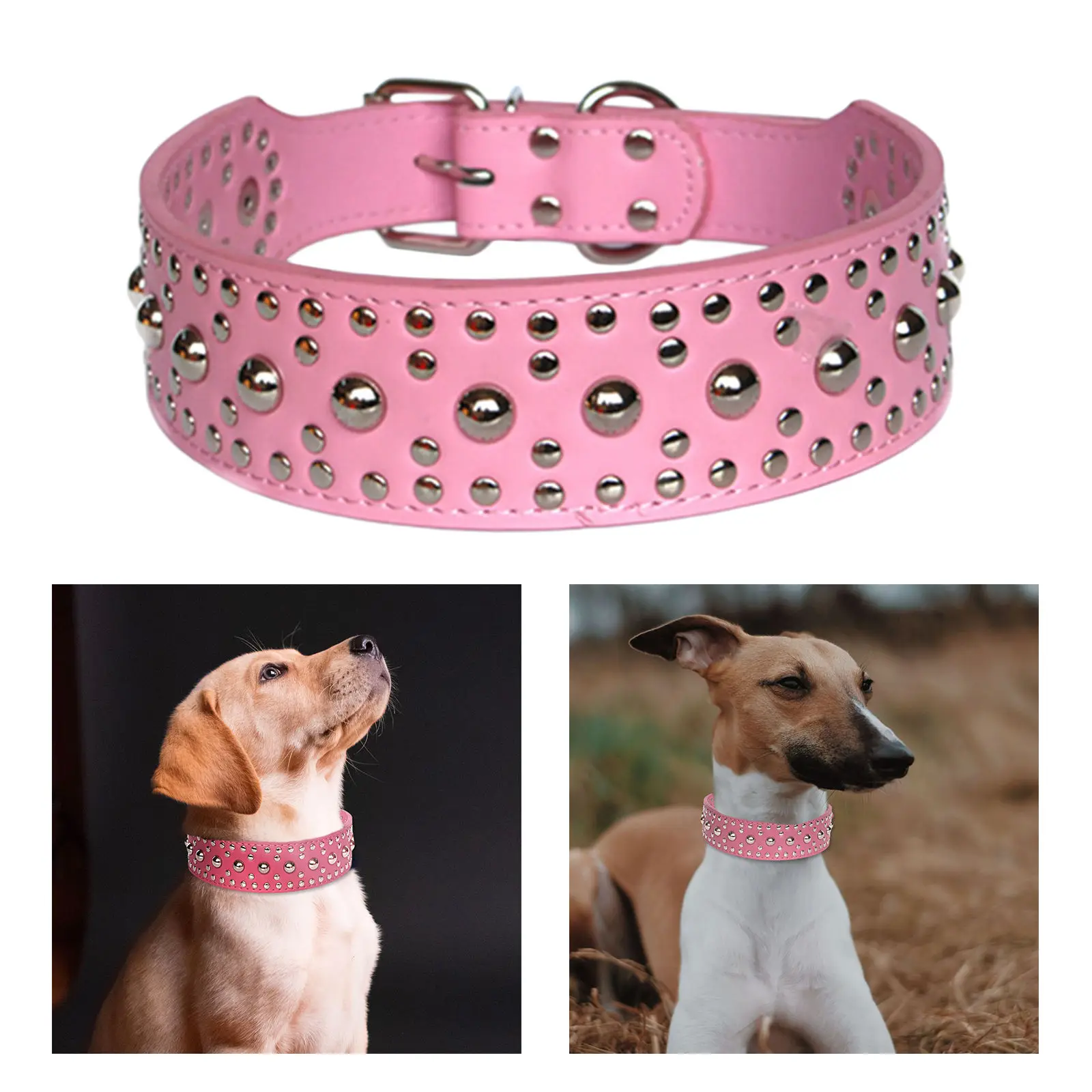 Hot Pink Spiked Dog Collar
