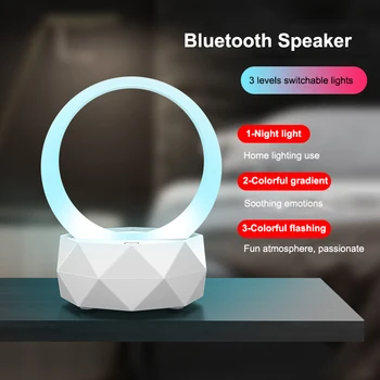 

Smart Wireless Bluetooth Speaker Rainbow Night Light Mini Bass stereo Music Surround Speaker for Mobile Phone Rechargeable USB