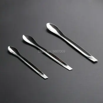 

3pcs/set (10/12/14cm) lab stainless steel medicinal sample weighing spoon in school experiment equipment