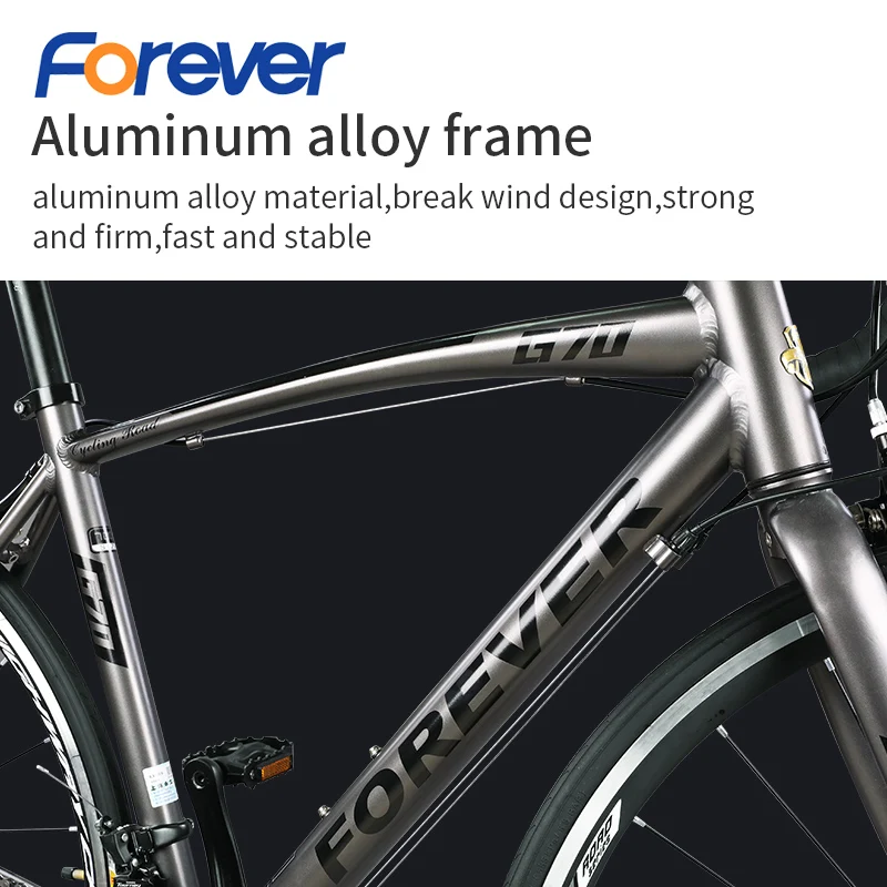 Best FOREVER 700C Road Bike Carbon Rode Bicycle Mountain Bike Dirt Bike with Aluminum Alloy Frame Racing Bike 16 Speed velo de Route 2