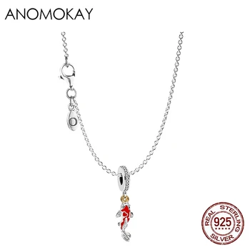 

Anomokay 100% 925 Silver Red Squid Pendants Necklaces European & American Trendy Women Girl Borthday Necklace Gift Collier Femme