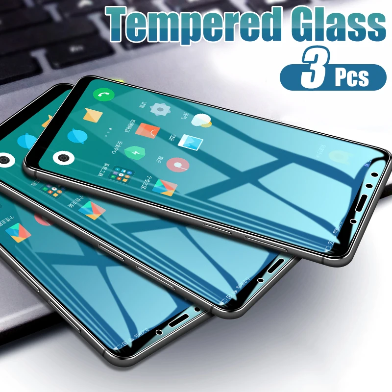 

3Pcs/Lot Screen Tempered Glass Film For Xiaomi 9 SE 8 Lite 9T Pro A2 A1 CC9e Pocophone F1 Protective Glass Protector Full Cover