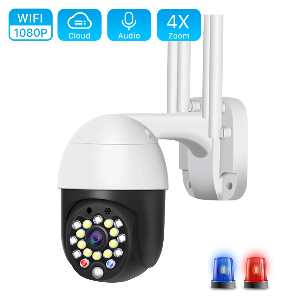 Ceny 1080P chmura Wifi kamera ptz Outdoor 2MP Auto Tracking bezpieczeństwo w domu kamera IP 4X Zoom cyfrowy prędkość kamera kopułkowa z syreną