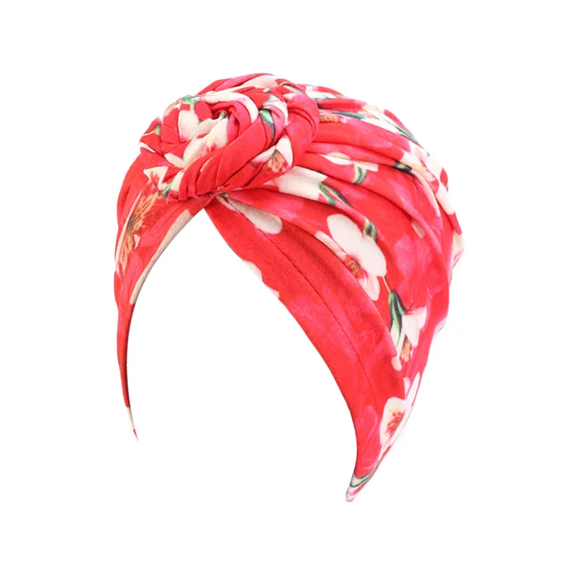 Цветочный принт стиль мусульманский тюрбан Женская мода завязанный головной убор индийская Кепка Леди Свадебная вечеринка шапочка Кепка chemo аксессуары для волос