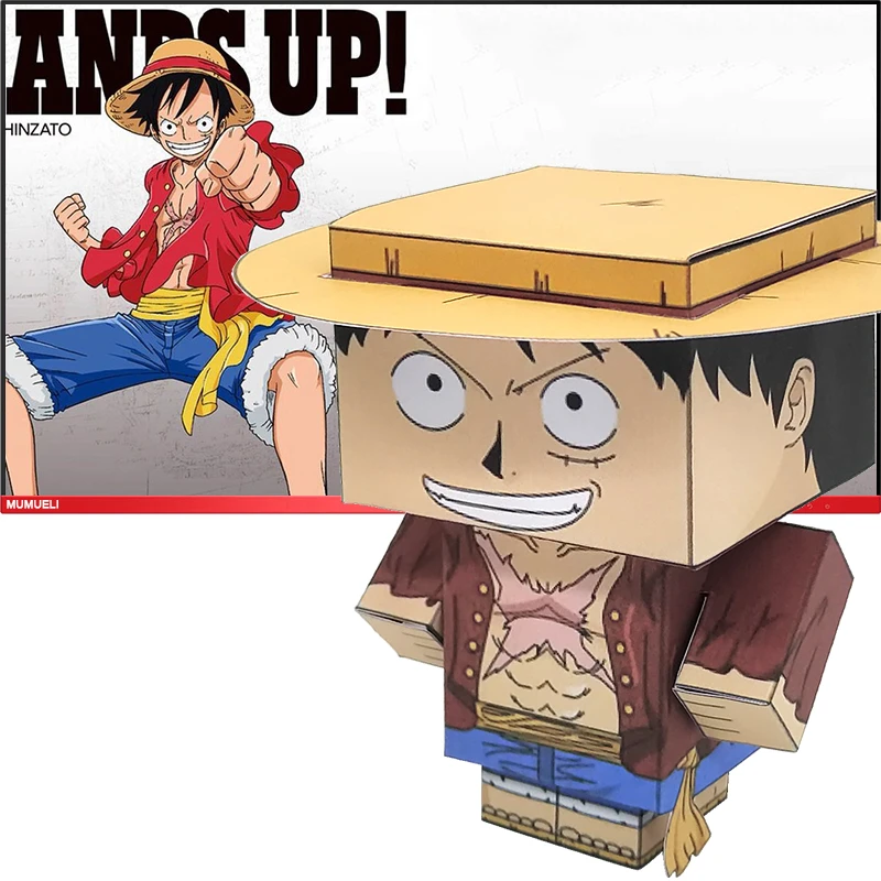 One Piece Monkey D Luffy Folding Cutting Mini Cute 3d Paper Model Papercraft Anime Figure Diy Cubee Kids Adult Craft Toys Mg 009 Card Model Building Sets Aliexpress