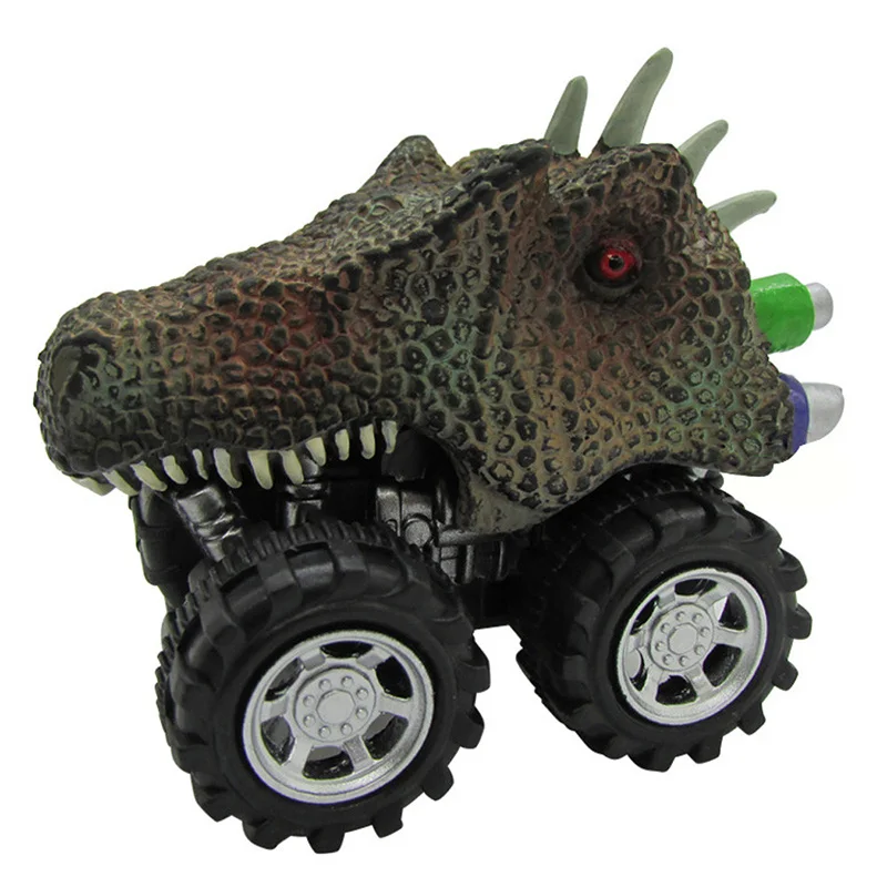 1 Pcs Novelty Mini Dinosaur Animal Pull Back Cars Model Friction Powered Diecast Vehicles Play Set 2