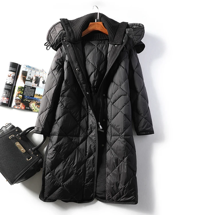 

Women Down Coat Light Soft Warm 90 White Goose Down Detachable Cap Long Goose Down Jacket 2019 Winter New