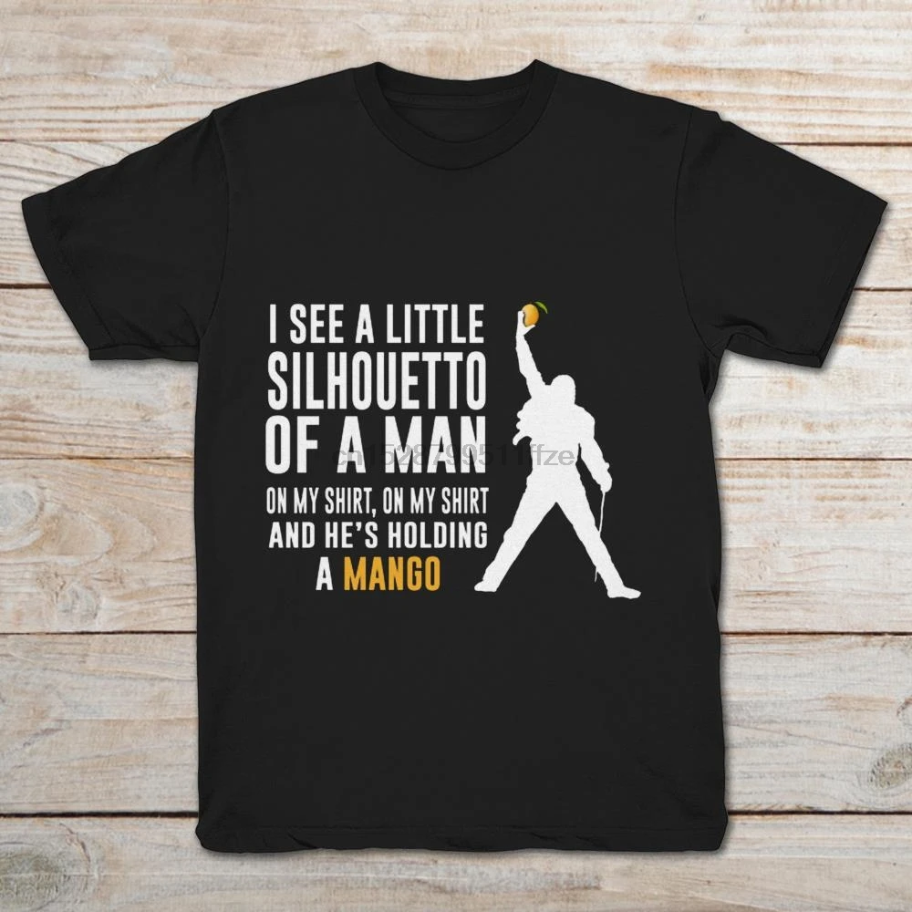 I See A Little Silhouetto Of Man On My Shirt And He&amprsquoS Holding Aharajuku Streetwear Ment-Shirt |