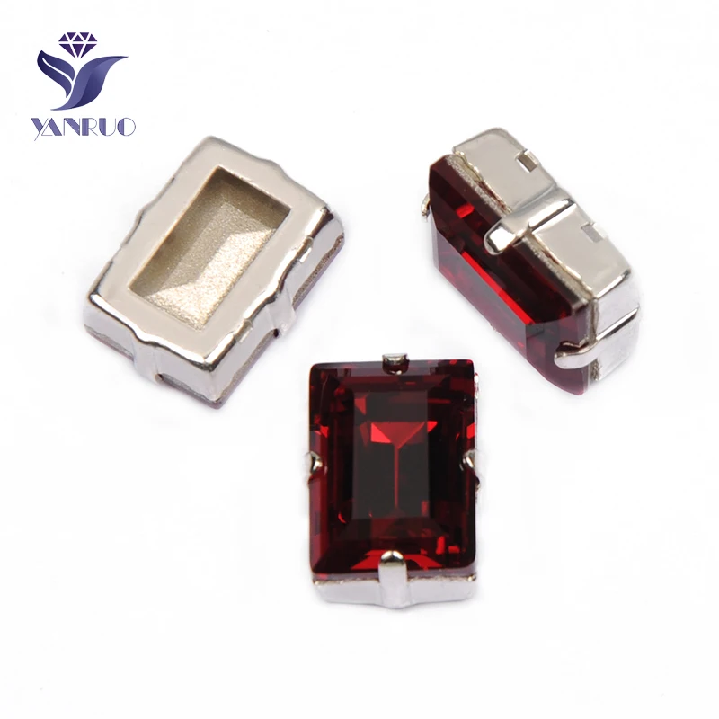 

YANRUO 4527 все размеры Siam ступенчатая огранка пришитые камни и Кристалл страз DIY ремесла Точка назад красные стразы для одежды
