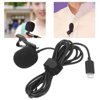

Collar Clip Microphone 1.5M Wired Mic for IOS Cellphone Live Interview Record Supplies Smart Phone Interview Mic