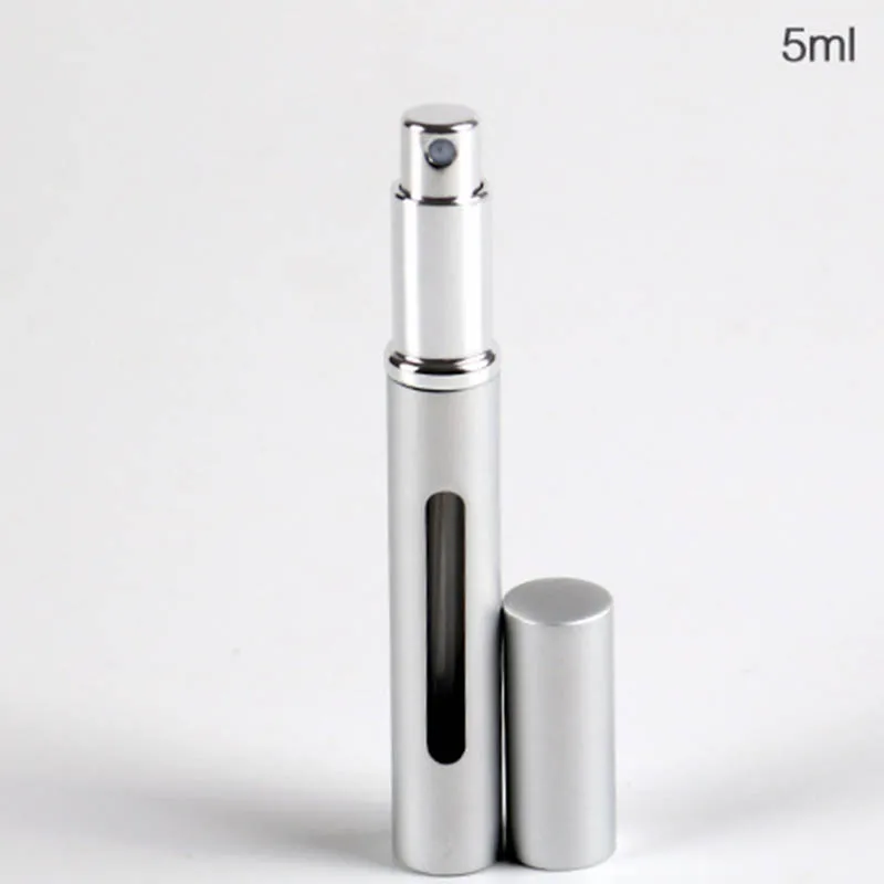 silver Пустой распылитель conveneet Parfum безвоздушный насос аксессуары для путешествий 5 мл многоразовый ароматизатор спрей чехол Мини флакон для духов - Цвет: silver