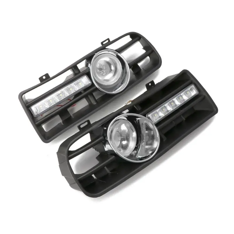  One Pair Front Lower Side Bumper Grille With LED Fog Light & DRL Light For volkswagen GOLF MK4 - 32967699050