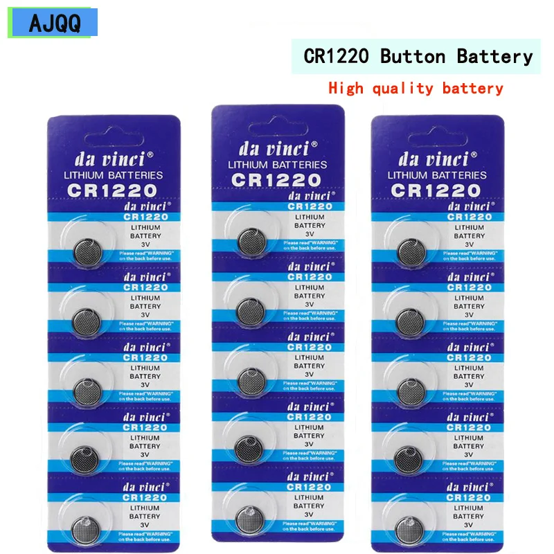 

Wholesale 100PCS cheap CR1220 button battery DL1220 BR1220 LM1220 mobile phone coin lithium battery 3V CR 1220