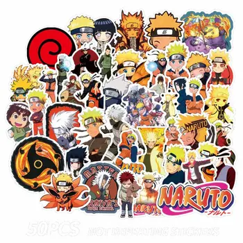 

50Pcs Cartoon Anime NARUTO Stickers Cool Pegatina DIY Skateboard Suitcase Guitar PVC Graffiti Sticker Children Classic Toys