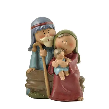 

Christ Birth of Jesus Ornament Gifts Nativity Scene Crafts Resin Christmas Manger Decoration Catholic Miniatures Figurines