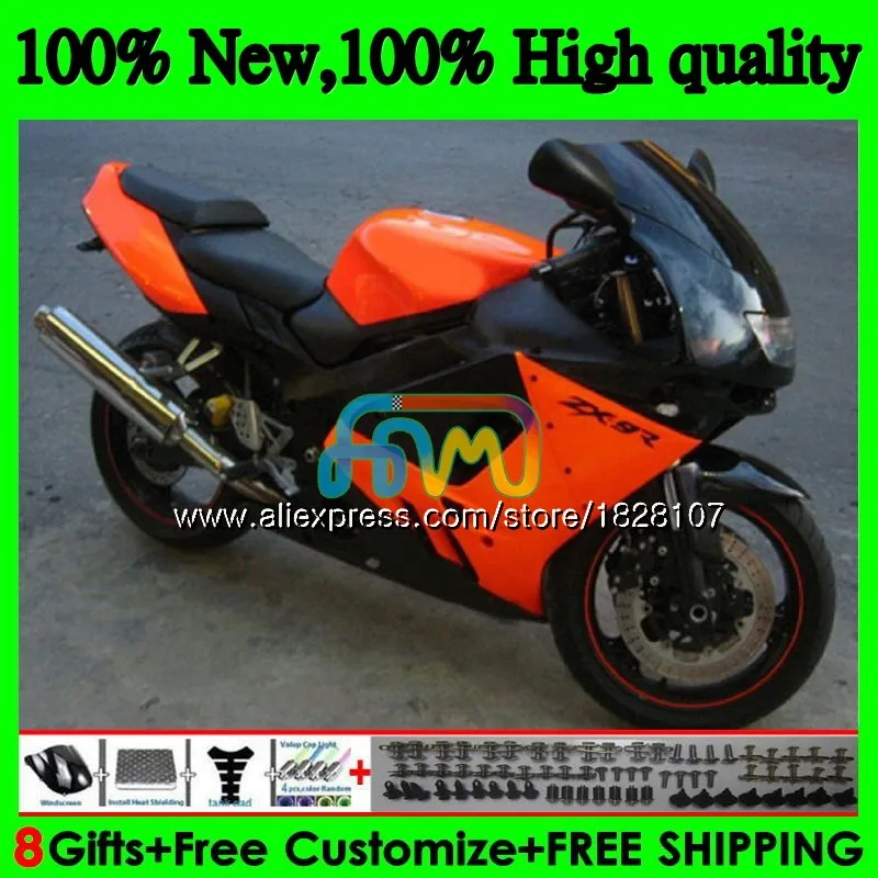 Корпус для KAWASAKI ZX900 900 CC ZX 900 оранжевый черный 9 R 19BS. 36 9R 900CC ZX-9R ZX9R 94 95 96 97 1994 1995 1996 1997 обтекатели комплект