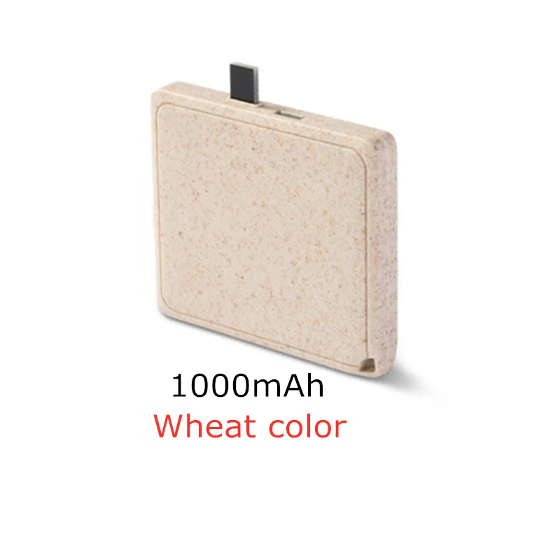 Wheat color Type-c 1000-2000 мАч портативный путешествия мини Powerbank для huawei резервного копирования зарядное устройство Внешний разъем type-c аварийное зарядное устройство - Цвет: Wheat color Type-c