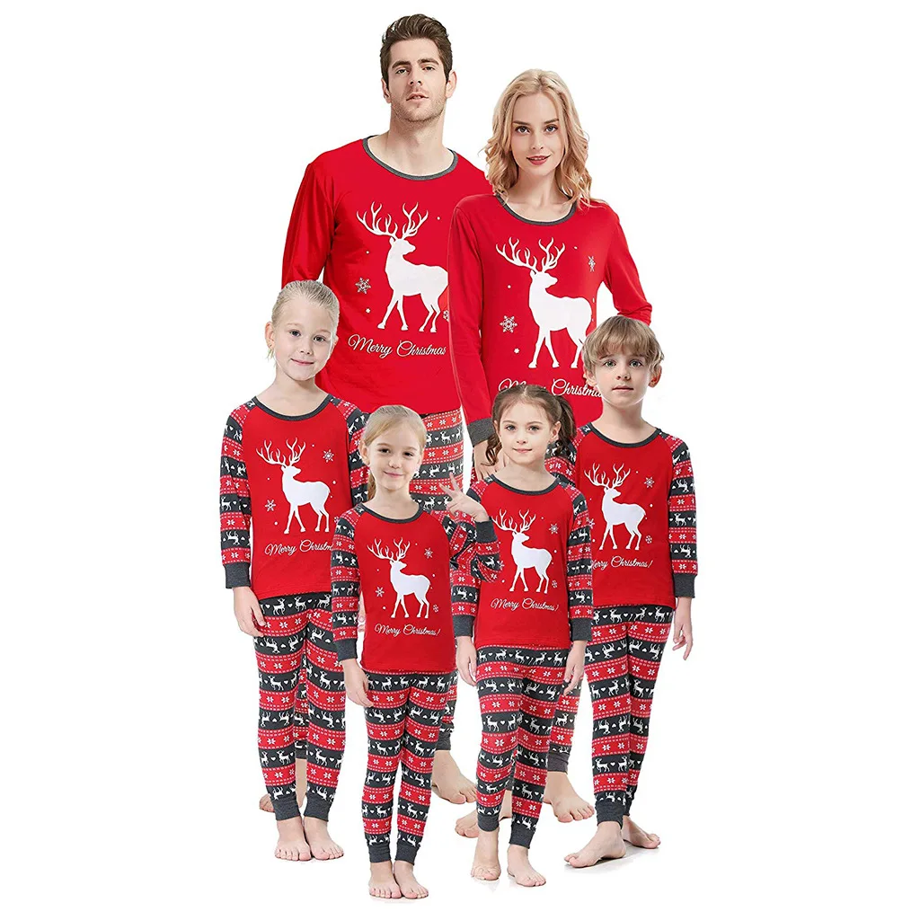 Семейные рождественские пижамы; комплект одежды для всей семьи; Рождественский детский пижамный комплект для взрослых и детей; Одинаковая одежда для всей семьи; одежда для сна
