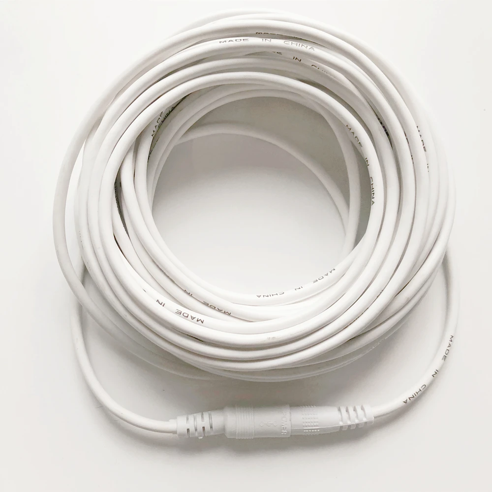 Power Extension Cable 3M/5M/10M/15M/20M/30M/50M DC 12V CCTV Camera 5.5mmx2.1mm Male Female White for Security Camera
