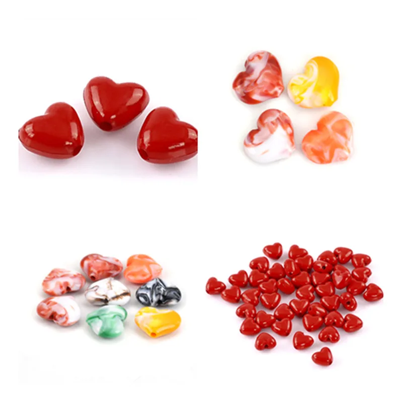 DoreenBeads Hot подвески из акриловых бусин Love Heart Red для ювелирных изделий своими руками