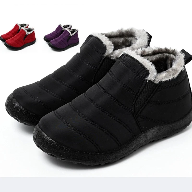 Winter Men Boots Waterproof Snow Boots Men Lightweight Work Shoes Warm Plush Male Sneakers Soft Couple Boot Husband Footwear