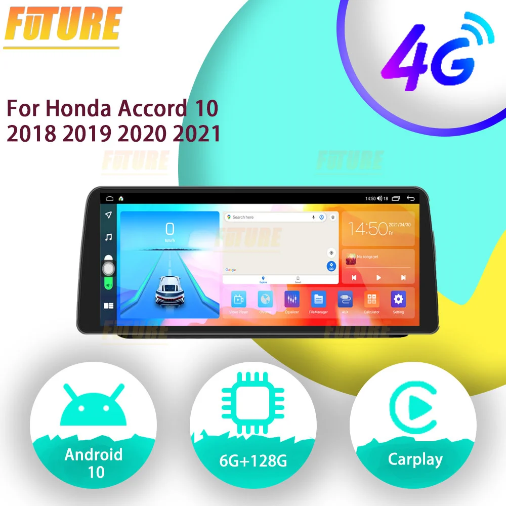 12.3 Inch For Honda Accord 10 2018 2019-2021 Android Car Radio Stereo Multimedia Player GPS Navigation Touch Screen Head Unit | Автомобили