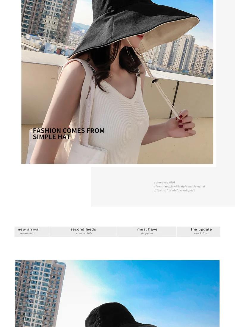 Oversized hat eaves fisherman hat Korean version of the sun hat women's sun protection face day hundred hat summer