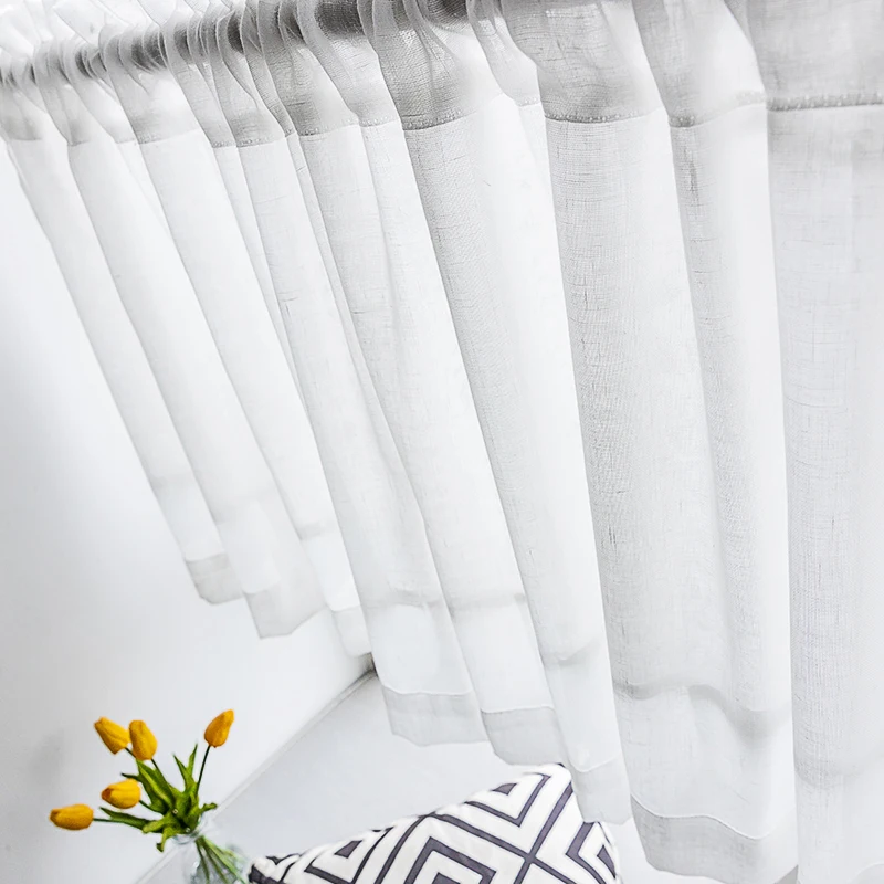 CITYINCITY Half Curtain for kitchen Transparent Sheer Tulle Short door Curtain for barHome Decor  Customized 2