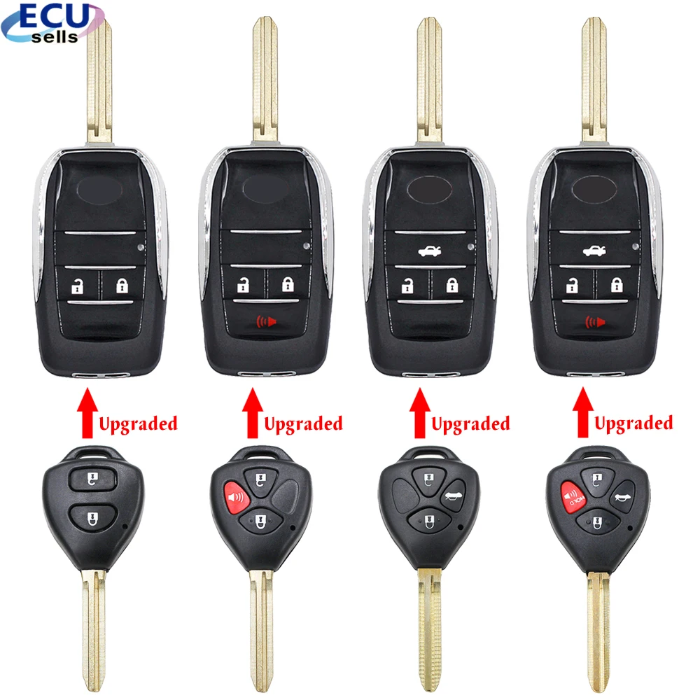 2/2+1/3/4 Buttons Modified Flip Folding Remote Blank Key Shell Toyota Corolla RAV4 Toy43