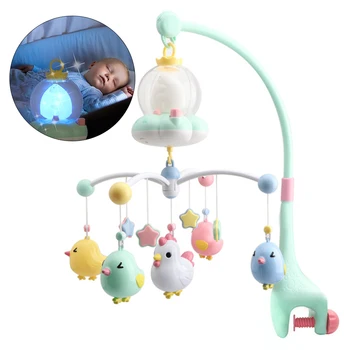 

With Night Light Musical Box Non Toxic Baby Toy 360 Degree Rotating ABS Bed Bell Mobiles Remote Control Crib Gift Soothing Sleep
