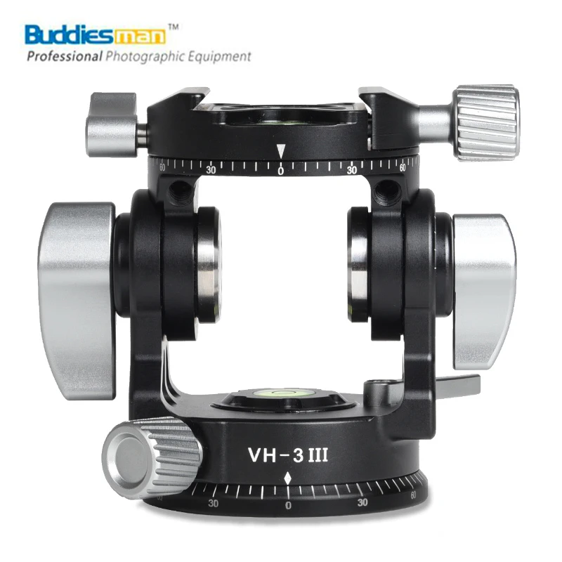 US $269.00 Buddiesman VH3III Tripod Head Quick Release Mounting Bracket Low Gravity Tripod Head For Telephoto Lens Bird Photography