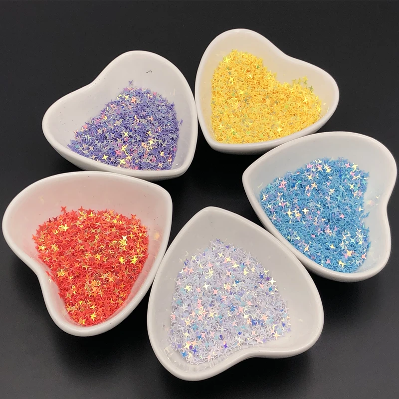 

10g 4mm ultra-thin Golden light four corners cross flash DIY manual manicure 3D manicure material Paillettes PET sequins