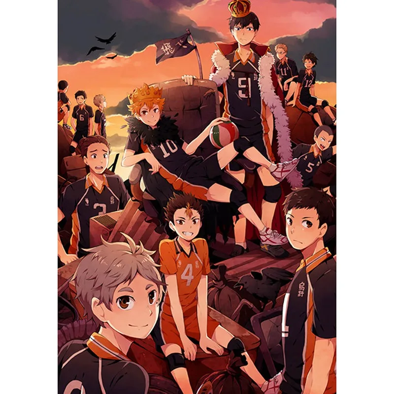 

Vintage Japanese Anime Haikyuu!! Retro Poster Kraft Paper High Quality Art Print Wall Stickers for home/bar decoration