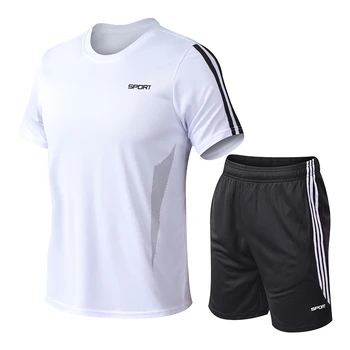 

Basketball set men's training series summer round-necked short-sleeved shorts woven casual comfortable sportswear
