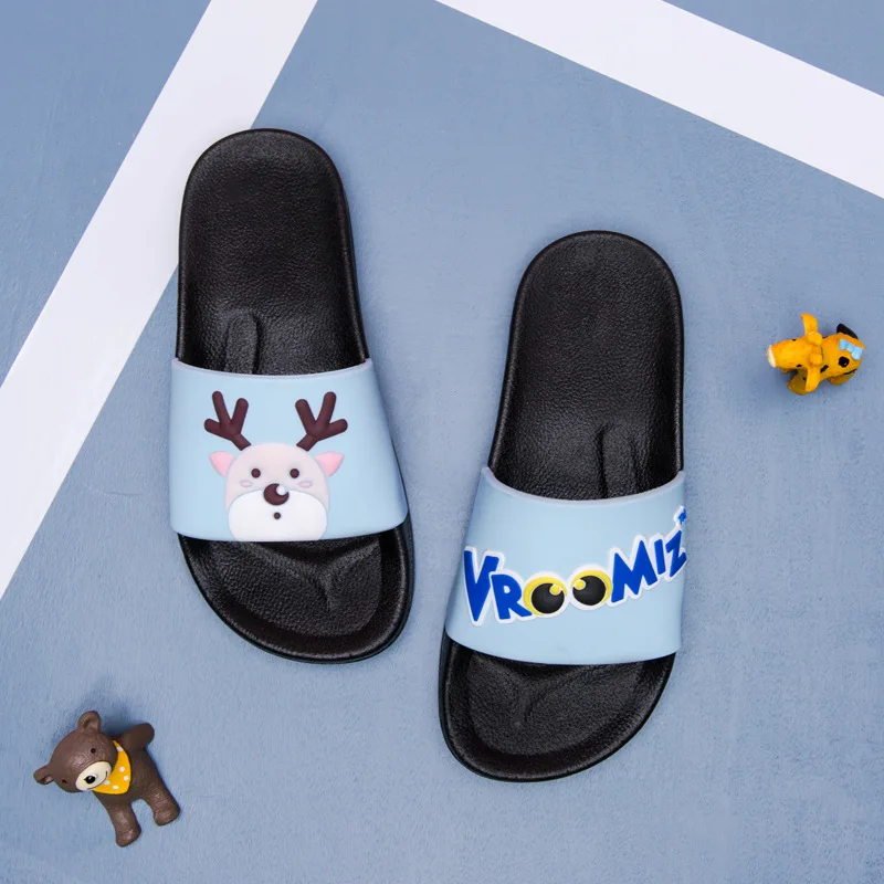 

2019 New Style Bu Long Family Cartoon Children Blowing Slipper Anti-slip Soft-Sole Children Slippers Men's Feather CHILDREN'S Sl
