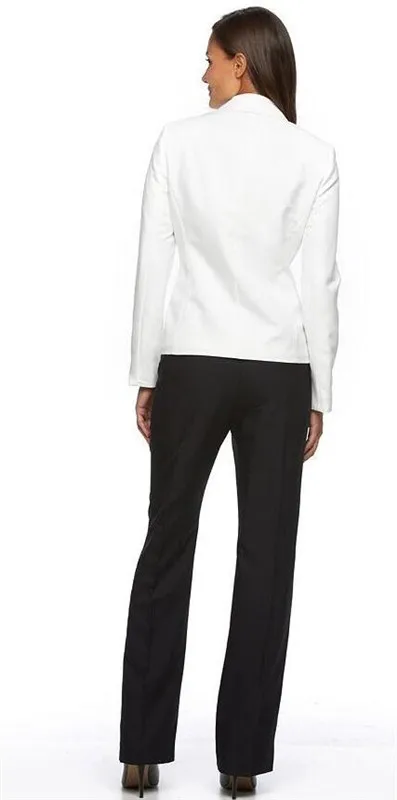 White Single Breasted Business Pant Suits for Women Plus Size Ladies Pantsuit Blazer+Pants for Work Pantsuit for Wedding Party