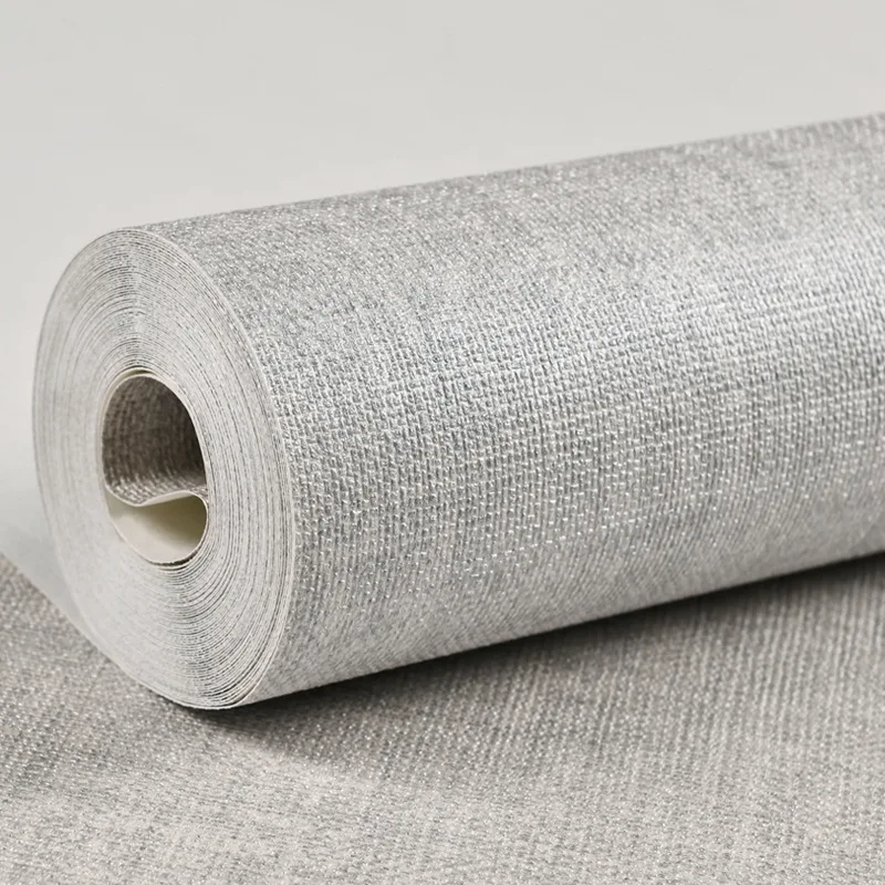 

Japanese Style Imitation Linen Straw Stripes PVC Waterproof Engineering Wallpaper Living Room Bedroom Modern Minimalist Pure Pla